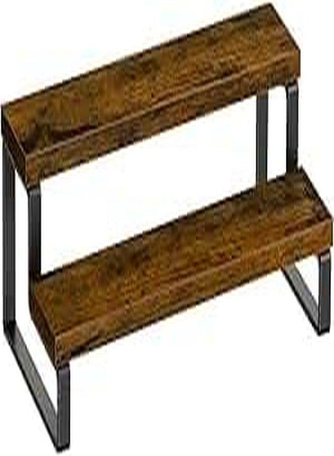 Yookeer رف توابل خشبي ريفي من يوكير، منظم مطبخ، حامل رف مطبخ، منظم سطح المطبخ، 30 × 15 × 15 سم، بني داكن - Image 5